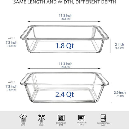 Set of 2 pcs Tempered Glass Baking Dish Set, Deep and Classic Borosilicate - Image 2