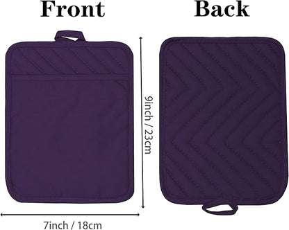 Oven Pot Holder with Pocket Cotton Heat Resistant Coaster Potholder Kitchen Hot - Image 2