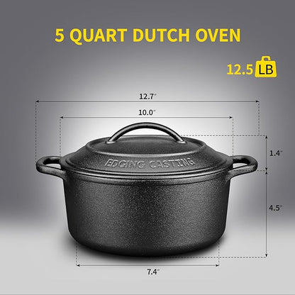 Pre-Seasoned Cast Iron Dutch Oven Pot - Image 6