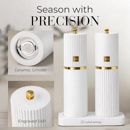 Wooden Salt and Pepper Grinder Set – Refillable Manual Salt and Pepper Mills - Image 3