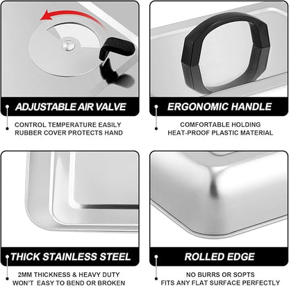 13 x 9.75Inch Cheese Melting Domes, HaSteeL Rectangular Basting Steam Cover - Image 3