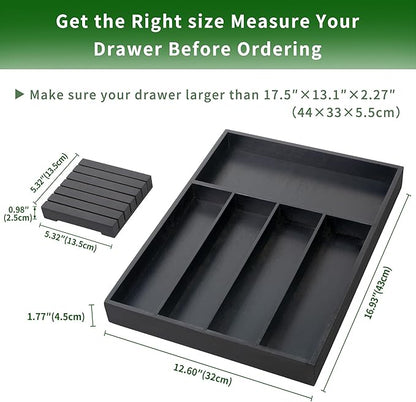 VaeFae Bamboo Silverware Organizer, Utensil Holder - Image 3
