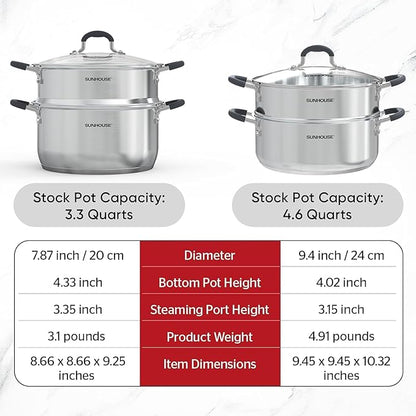 SUNHOUSE - 4.6 Quart Steamer Pots - Image 9