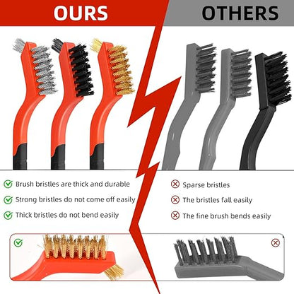 3pcs Wire Brushes for Cleaning Rust, Upgrade Wire Brush Set - Image 6