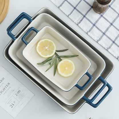 KOOV Bakeware Set, Ceramic Baking Dish, Rectangular Baking Pans Set, Casserole - Image 5