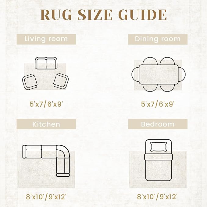 9x12 Area Rugs for Living Room: Washable Large Vintage Floral Rug Low Pile - Image 7