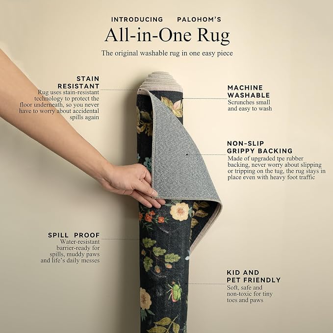 Machine Washable Rugs for Living Room: 6x9 Area Rugs Stain Resistant Non Slip - Image 4