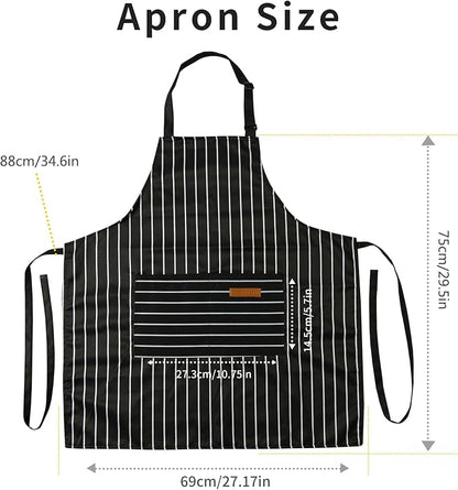 Tosewever 2 Pieces Kitchen Cooking Aprons, Cotton Polyester Blend Adjustable - Image 6