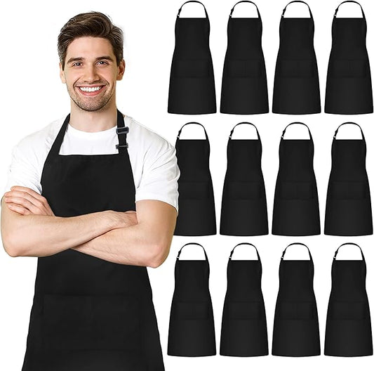 Adjustable Bib Apron 100% Polyester Kitchen Aprons Waterdrop Resistant Aprons by Avalon+Kitchen