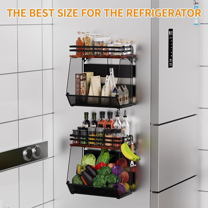 Magnetic Shelf for Fridge with Wood Lid - Image 6