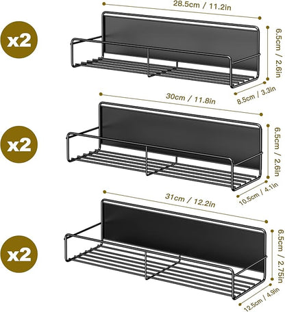 Mystozer 6 Pack Magnetic Spice Rack Organizer, Space Saver - Image 2