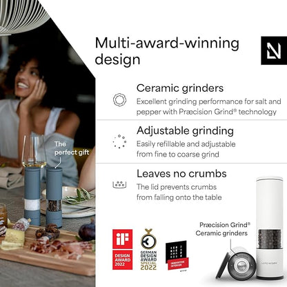 LARS NYSØM Salt and Pepper Grinder Set Manual, Stainless Steel Salt and Pepper - Image 2