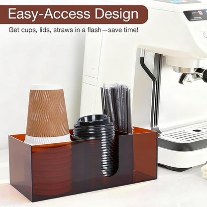 Acrylic Coffee Cup Holder for Countertop, 3 Slots Acrylic Coffee Bar - Image 3