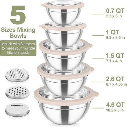TeamFar Mixing Bowls, Stainless Steel Salad Serving Bowl - Image 2