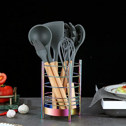Rainbow Kitchen Utensil Holder for Kitchen Counter, Stainless Steel Utensil - Image 5