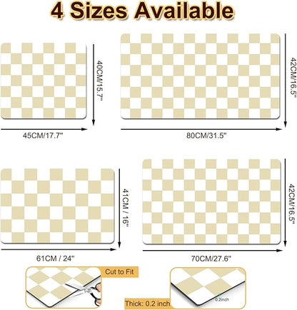 Checkered Dish Drying Mat for Kitchen, Coffee Station Mats - Image 5