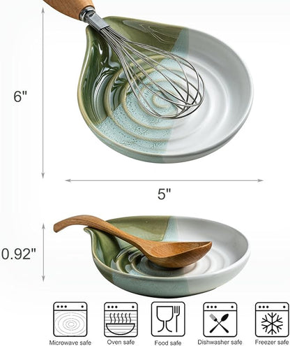 Ceramic Spoon Rest for Kitchen Counter & Stove, Large Spoon Holder for Cooking - Image 4