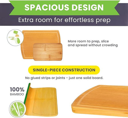 Glue-Free Surface™ 2XL Extra Large Bamboo Cutting Board Set of 4 – Small - Image 2