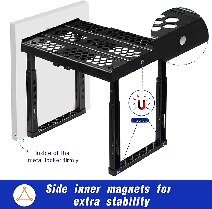 Piffny Locker Organizer Shelf， Adjustable Width and Height, Ideal Locker - Image 5
