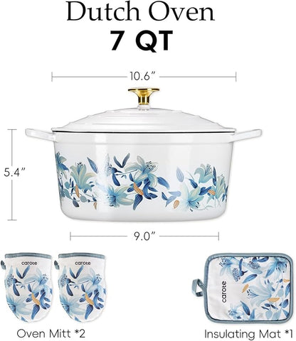 CAROTE 7QT Cast Iron Dutch Oven Pot - Image 2