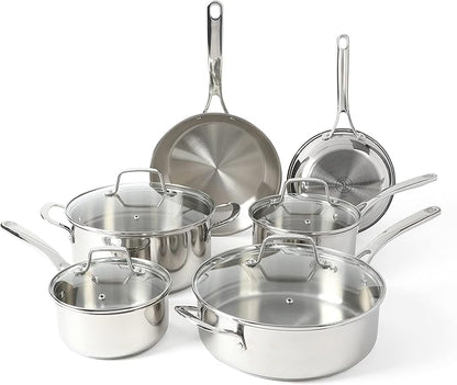 Martha Stewart Castelle 10 Piece 18/8 Durable Stainless Steel Induction Safe by MarthaStewart