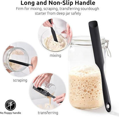 U-Taste Silicone Jar Spatula for Sourdough Starter: Long Skinny Food-Grade Jam - Image 3