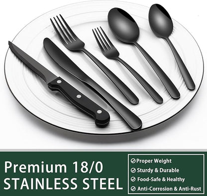 EWFEN 24-Piece Black Silverware Set - Image 5