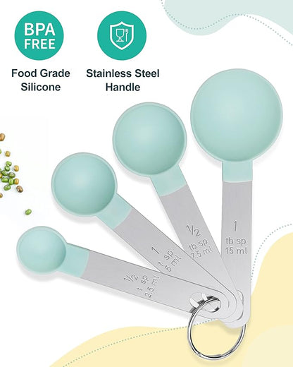 Measuring Cups and Spoons Set of 8 Pieces, nesting measuring cups - Image 4