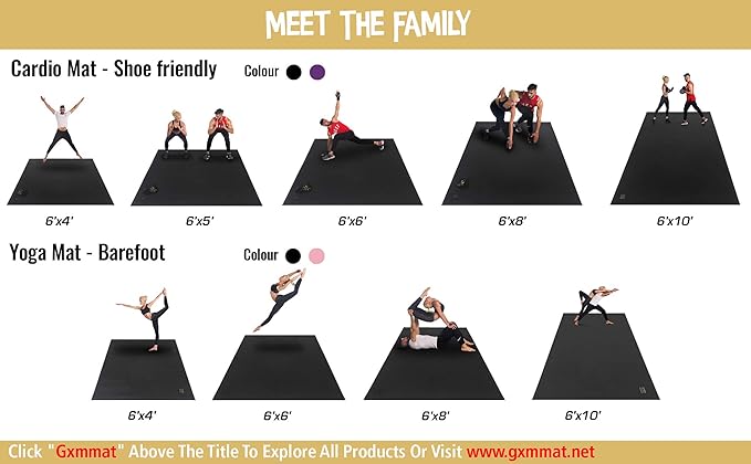 GXMMAT Large Exercise Mat 6'x4'/6'x5'/6'x6', Thick Workout Mats - Image 7