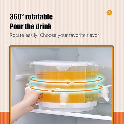 Beverage Dispenser for Fridge, 5.5 L/1.5 Gallon Rotating Plastic Drink Dispenser - Image 4