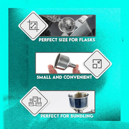 SE Stainless Steel Funnel for Flasks Bottles and Mini Bottles, Small Steel - Image 8