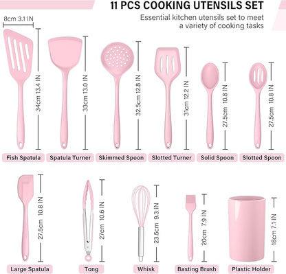 HaWare 11 PCS Silicone Cooking Utensils Set, Heat Resistant Kitchen Utensils - Image 2