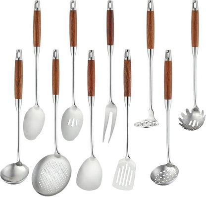 Izurok 18/10 Stainless Steel Kitchen Utensils Set, 10 Piece Cooking Utensils by IzurokBuynow