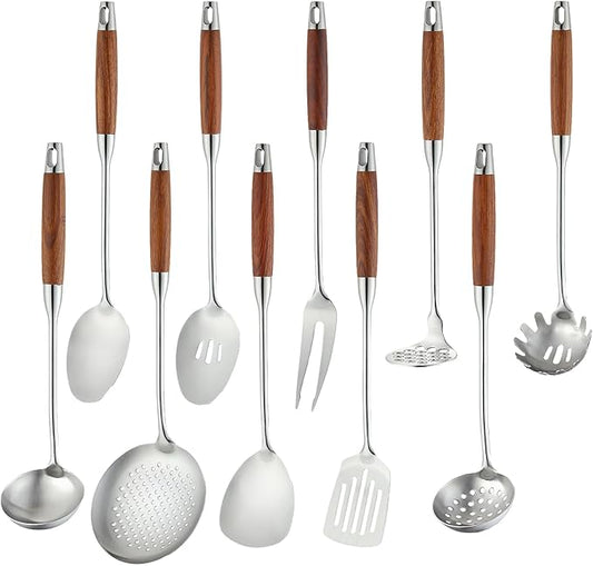 Izurok 18/10 Stainless Steel Kitchen Utensils Set, 10 Piece Cooking Utensils by IzurokBuynow