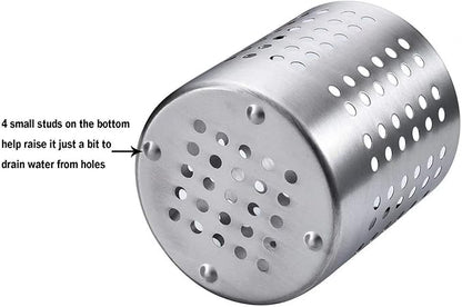 KSENDALO Small Stainless Steel Utensil Holder, SUS304 Silverware Utensil Drying - Image 4
