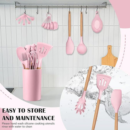HaWare Kitchen Cooking Utensils Set, 23-Piece Silicone Kitchen Utensils Spatula - Image 7