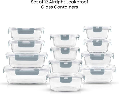 JoyJolt 24pc Borosilicate Glass Storage Containers - Image 3