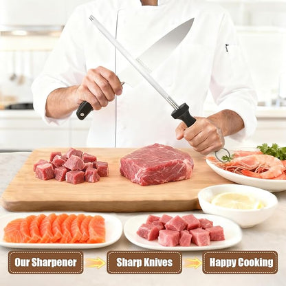 Professional 12-Inch Knife Sharpening Rod, High-Carbon honing rod to Sharpen - Image 4