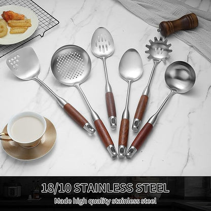 Izurok 18/10 Stainless Steel Kitchen Utensils Set, 6 Piece Cooking Utensils - Image 3