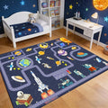 Outer Space Kid Rug, Boys Car Rug by Pyrrhiteisalwayswithyou