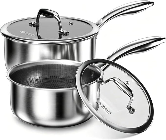 COOKER KING Sauce Pan Set, 1.5 QT & 2 QT Saucepan by cookerking
