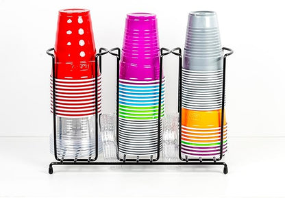 Inevibe Wire Frame Cup and Lid Organizer, 3 Compartment Metal Rack Design - Image 6
