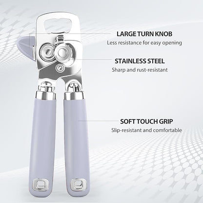 Safring Can Opener Manual, Heavy Duty Stainless Steel Smooth Edge Can Opener - Image 3