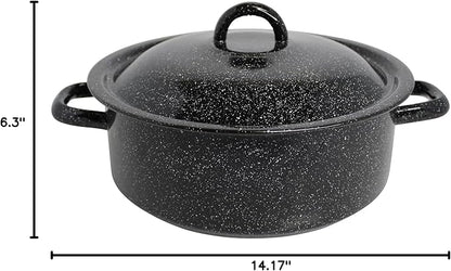Mirro 4.5 Quart Traditional Vintage Style Black Speckled Enamel on Steel Dutch - Image 9