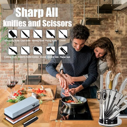 Knife Sharpening Stone Kit – 400/1000 3000/8000 Grit Wet Kitchen Whetstone - Image 5