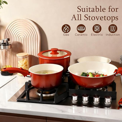 GIPP 11PCS Ceramic Pots and Pans Set Non Stick, Nonstick Cookware Set - Image 6