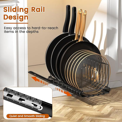 Housolution 2 Pack Pull Out Pot and Pan Organizer - Image 2