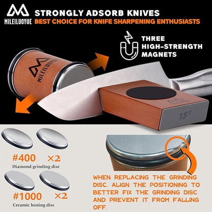Knife Sharpener Tool Rolling Knife Sharpener Kit, Ceramic Disc Sharpeners Are - Image 3