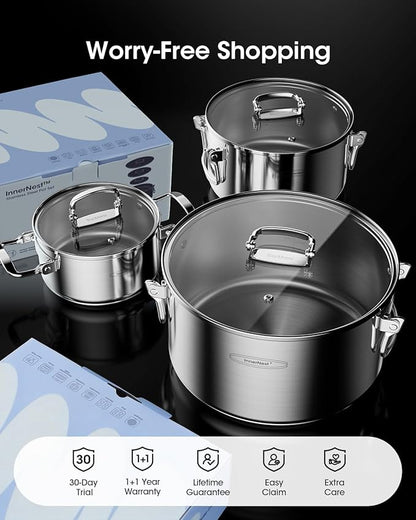 3-Ply Stainless Steel Stock Pot Set - Image 9