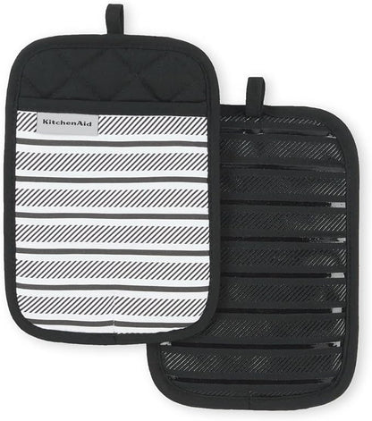 KITCHENAID Albany Pot Holder 2-Pack Set, Matte Black by KitchenAid